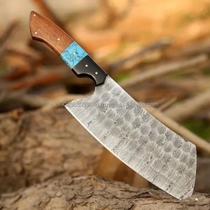 Ensemble de couteaux de chef en acier inoxydable à trois pièces, fabriqués à la main, avec manche en bois de rose, écologiques, logo personnalisé, couteaux de cuisine professionnels - Product Image 4