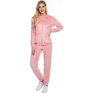 Ensemble de jogging haut de gamme en velours, manches longues, taille élastique confortable, finition premium - Product Image 4