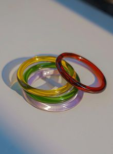 Elegant Handmade Resin <b>Bangles</b> for Women, Unique Colorful Fashion Bracelets, Modern Lightweight Jewelry Accessories for Casual - Product Image 4