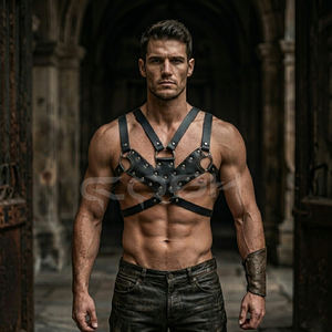 ชุดรัดตัวหนังเทียมสีดำแบบปรับได้สไตล์โกธิค พร้อมปีกหนังมังกรแบบหลายชั้น สำหรับคอสเพลย์และชุดแฟนซี - Product Image 4