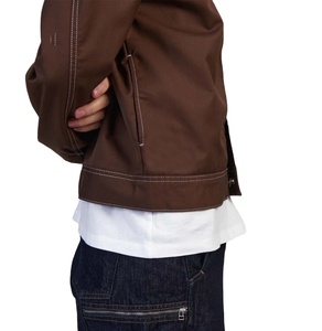 Veste de travail décontractée respirante à col rabattu, personnalisable, en toile de coton épaisse, pour hommes et femmes - Product Image 5