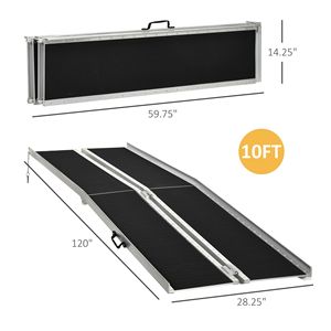 Rampa de Acceso de Aluminio de 3 Metros, Plegable y Antideslizante, para Acceso Rápido a Escalones de Puertas - Product Image 2