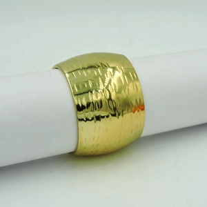 <b>Hammered</b> Brass Napkin Ring Silver Color Eco-Friendly Luxurious Modern Party Table Setting Napkin <b>Holder</b> Decoration - Product Image 4