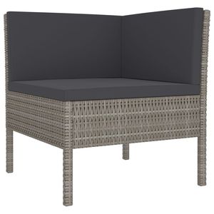Ensemble de meubles de jardin en polyrotin gris avec acier thermolaqué et polyester – Collection durable pour l'extérieur - Product Image 3