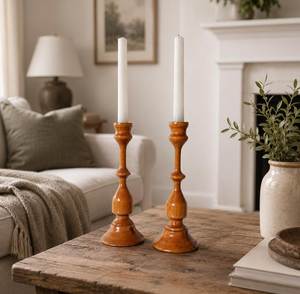 Porte-bougie rustique en bois fait main, centre de table décoratif pour tables à manger, mariages, accents de style pour l'intérieur de la maison - Product Image 6
