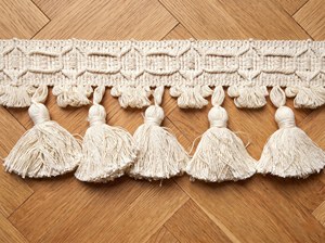 Borde de Borlas de Algodón Tejido, Adorno de Borlas para Cojines de Sofá, Decoración del Hogar - Product Image 5