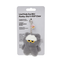 Porte-clés mini Zoa Line Friends G-Dragon K-POP Zo&Friends, pendentif en peluche Zoa, couleur grise