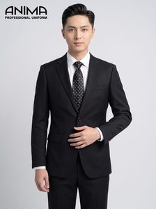 ชุดสูทธุรกิจผู้ชายสีดำพรีเมียม ผ้ากันยับ ดีไซน์หรูหรา สำหรับผู้บริหาร ชุดเบลเซอร์และกางเกงขายาว - Product Image 2
