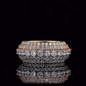 Bague de mariage éternelle entièrement pavée de moissanite taille brillant ronde style Iced Out pour homme en argent sterling 925, bijou cadeau scintillant - Product Image 4