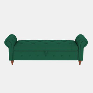 Canapé de salon de luxe de style européen français en tissu avec base en métal et ottoman en tissu - Product Image 3