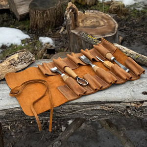 Wholesale handmade leather <b>tool</b> <b>roll</b> organizer bags supplier custom logo export quality portable storage custom export quality - Product Image 6