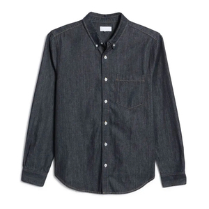 Camisas de mezclilla de manga larga con botones, estilo casual, con logo personalizado, de algodón, para hombre. - Product Image 1