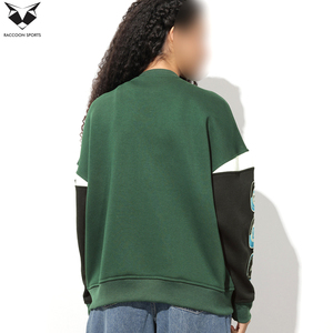 Green Varsity <b>Jacket</b> Full Sleeve Button Up Collar Patch Designs Regular Fit Women's Autumn Wear Solid Color Letter <b>Pattern</b> - Product Image 3