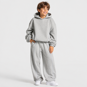 Oversized Kid Boys Tracksuit <b>Set</b> Oversized Fit Kid Boys Sweatsuit Kid Boys Two Piece Fleece Outfit Custom Kids Tracksuit OEM ODM - Product Image 1