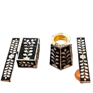 Quemador de incienso de madera de calidad superior con patrones únicos Incrustaciones de hueso Bakhoor para decoración de mesa de regalo de Ramadán por FWE - Product Image 1