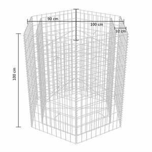 Jardinera Elevada Gabion de 39.4 x 35.4 x 39.4 Pulgadas, Macetas y Jardineras de Acero Galvanizado Plateado - Product Image 6