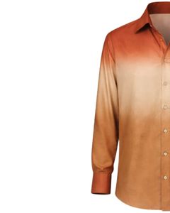 Chemise Formelle Homme Ombrée Orange Rouille Beige en Coton Premium à Manches Longues Boutonnée – Tenue Décontractée Chic – Fournisseur en Gros - Product Image 3