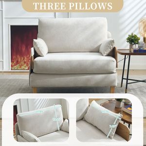 Divano Letto Reclinabile 3-in-1 Convertibile Stile Mid-Century Moderno, Adatto per Piccoli Spazi, con Tre Cuscini - Product Image 4