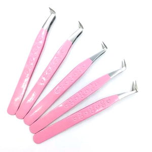 Pince à épiler de précision en acier inoxydable, pointe lisse, rose, outil de beauté pour extensions de cils et mise en forme des sourcils - Product Image 4