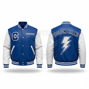 Custom Brand Men's Brown PU Leather Varsity <b>Jacket</b> Embroidered Logo Patch Front Back Autumn Winter Wear - Product Image 5
