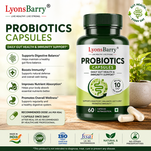Lyonsbarry Probiotique 30 Milliards UFC 60 Capsules Vitamines pour la Santé Intestinale Soutien Immunitaire Compléments Alimentaires Nutraceutiques - Product Image 3