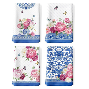 Lot de torchons de cuisine imprimés en coton gaufré 100 % coton, compressés et écologiques, vente en gros, fournisseur d'usine OEM ODM - Product Image 6