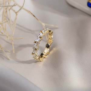 Women's Yellow Gold <b>Diamond</b> <b>Ring</b> Round Brilliant Cut G Color lab grownStone Classic Style Engagement Jewelry - Product Image 6