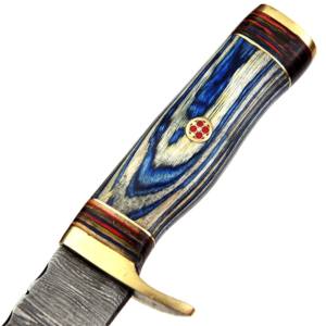 Meilleur couteau tactique Bowie à lame fixe, fait main, en acier Damas, pour la chasse, avec manche en bois Pakka et étui – Couteau de survie très populaire - Product Image 2