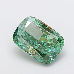 3.03Ct <b>Cushion</b> Cut Lab Grown Diamond Fancy Vivid Green VVS2 IGI Certified CVD Loose Diamond Wholesale for Jewelry Making - Product Image 1