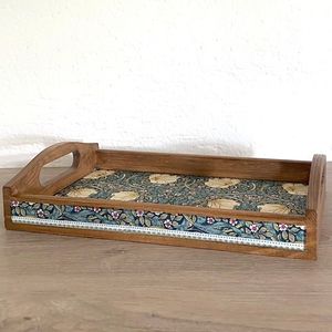 UO Art Farmhouse Wooden Enamel Printed Rectangle Tray Country Home Decor Wedding Dining Table Serving <b>Platter</b> Wholesale - Product Image 3