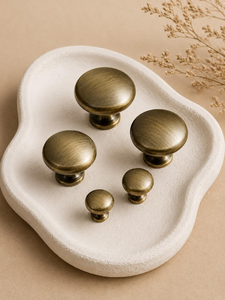Poignée de meuble en laiton brossé antique, bouton rond décoratif pour armoire, tiroir, commode, penderie - Product Image 5