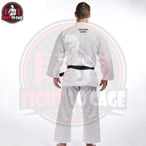 Traje de Judo de la Mejor Calidad, 100% Algodón, Transpirable, Elástico, Ligero, con Logotipo Frontal, Corte Automatizado, Unisex, para Adultos, Ropa de Artes Marciales - Product Image 2