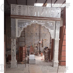 Décoration de scène de mariage moderne et luxueuse en bois sculpté, simple, pour usage intérieur/extérieur - Product Image 1