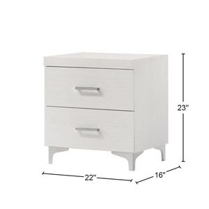 Comodino bianco a 2 cassetti con gambe in metallo - Product Image 3
