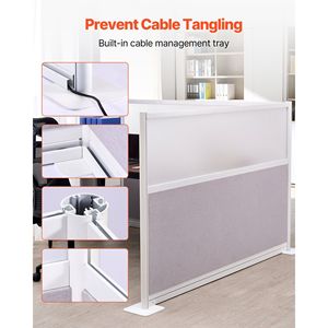 Set di 2 Divisori per Ufficio 183x122 cm, Partizioni per Privacy in PET, Pareti Divisorie in Acrilico Satinato per Postazioni di Lavoro - Product Image 3