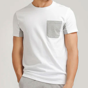 T-shirts pour hommes au design unique, en coton, coupe classique, sur mesure, col contrastant, haute qualité, nouvelle mode, best-sellers. - Product Image 1