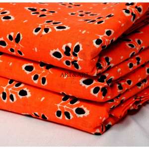 ผ้าฝ้ายพิมพ์ลายดอกไม้ ผ้าฝ้ายพิมพ์ลายด้วยมือ ผ้าฝ้ายเนื้อนุ่ม ผ้าฝ้ายทำมือสวยงาม - Product Image 2