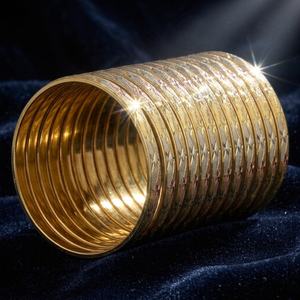 Pulsera de Lujo ORO-Z, Chapada en Oro Tricolor, Aleación de Cobre, Diseño Geométrico Étnico, 6MM de Ancho, Certificada por Terceros, Elegante, para Mujer - Product Image 4