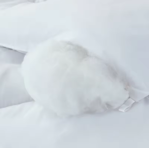 White Polyester Duvet Cover Set Queen Size Breathable <b>Quilted</b> Winter Hypoallergenic Machine Washable <b>Bedding</b> - Product Image 2