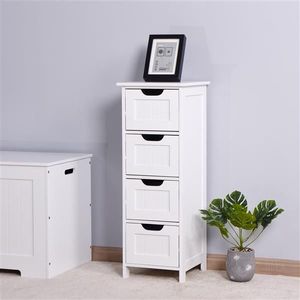 Mobile bagno autoportante bianco in MDF con cassetti per casa, soggiorno, hotel e ospedale - Product Image 1