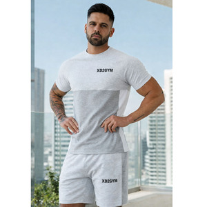 T-shirt en jersey à empiècements contrastés pour homme – Coton premium – T-shirt de sport personnalisé avec logo – Vêtement de sport respirant à coupe athlétique pour l'entraînement - Product Image 2