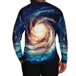 Sudadera con Estampado de Galaxia para Hombre, Cuello Redondo, Corte Regular, 100% Poliéster, Estilo Casual, para Otoño - Product Image 2