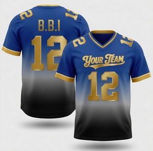 เสื้อรักบี้สีน้ำเงินอมเขียวไล่เฉดสีดำ แบบแห้งเร็ว พิมพ์ลายแบบ Sublimation สำหรับผู้ใหญ่ จำหน่ายเสื้อรักบี้แบบขายส่ง - Product Image 5