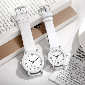 Reloj de Cuarzo de Lujo para Hombre y Mujer 2026 - Diseño Sencillo, Resistente al Agua, Esfera de Cristal de 33 mm, Caja de Acero Inoxidable, Correa de Cuero, Moda Diaria - Product Image 2