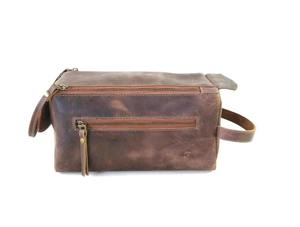 Large Capacity Genuine Leather Travel Cosmetic <b>Storage</b> <b>Makeup</b> Bag <b>for</b> Toiletry Bag Zipper Closure Multifunctional - Product Image 2