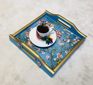 ถาดเสิร์ฟพุดดิ้งทรงสี่เหลี่ยมขนาดคิงไซส์ลายธรรมชาติทันสมัย ถาดเสิร์ฟเคลือบลายพิเศษพร้อมฝาปิดอเนกประสงค์สำหรับส่งออกต่างประเทศ อินเดีย - Product Image 1