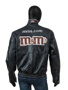 Chaqueta Bomber M&MS de Cuero Negro, Resistente al Viento, Ecológica, de Color Sólido, Estilo Urbano, Hecha en Pakistán - Product Image 3