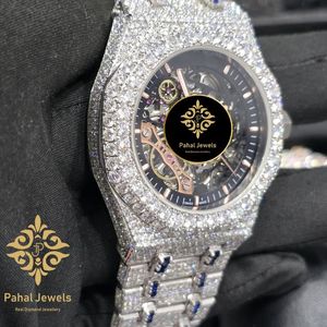 Montre mécanique incrustée de diamants, cadran squelette, bracelet, montre-bracelet, bijoux de luxe, cadeau - Product Image 2