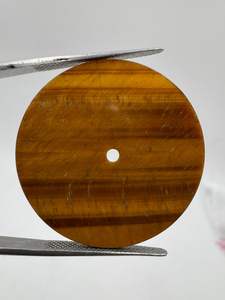 Esfera de Reloj A K Gems de Ojo de Tigre Natural, Parte Trasera Plana, 31.50mm, 0.9mm de Grosor, Pulida por un Lado, Modelo ETH-1042 - Product Image 5