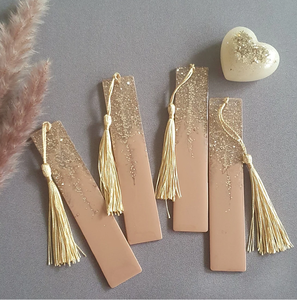 Marcapáginas de resina epoxi natural con purpurina rosa, artículos de manualidades nuevos para la escuela, soporte para páginas de libros para niños, a buen precio. - Product Image 1